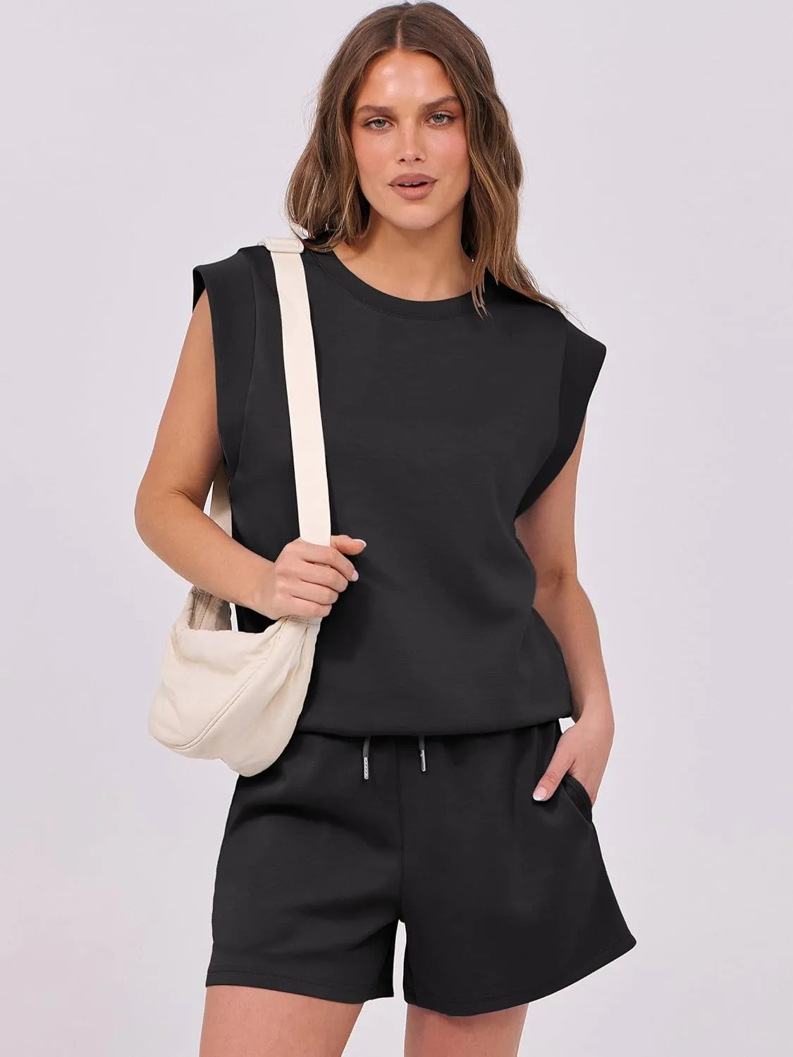 ANRABESS Two Piece Sets for Women 2025 Summer Short Lounge Set Casual Beach Vacation Outfits Spring Sweatsuits Tracksuit