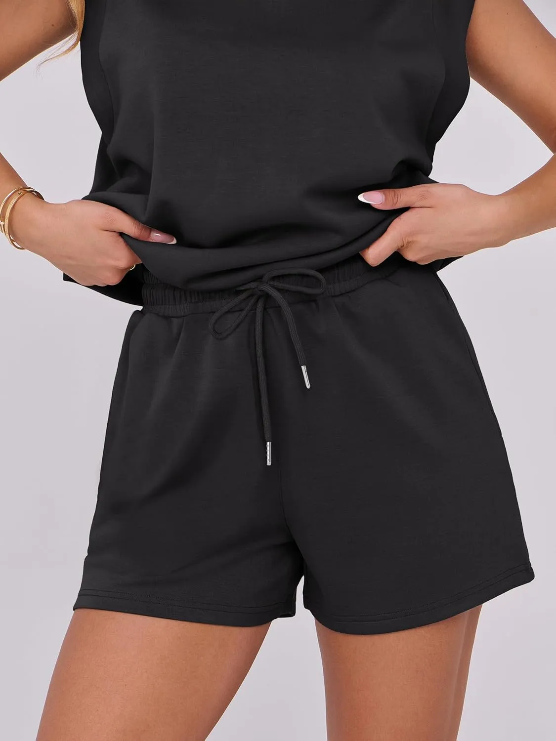 ANRABESS Two Piece Sets for Women 2025 Summer Short Lounge Set Casual Beach Vacation Outfits Spring Sweatsuits Tracksuit