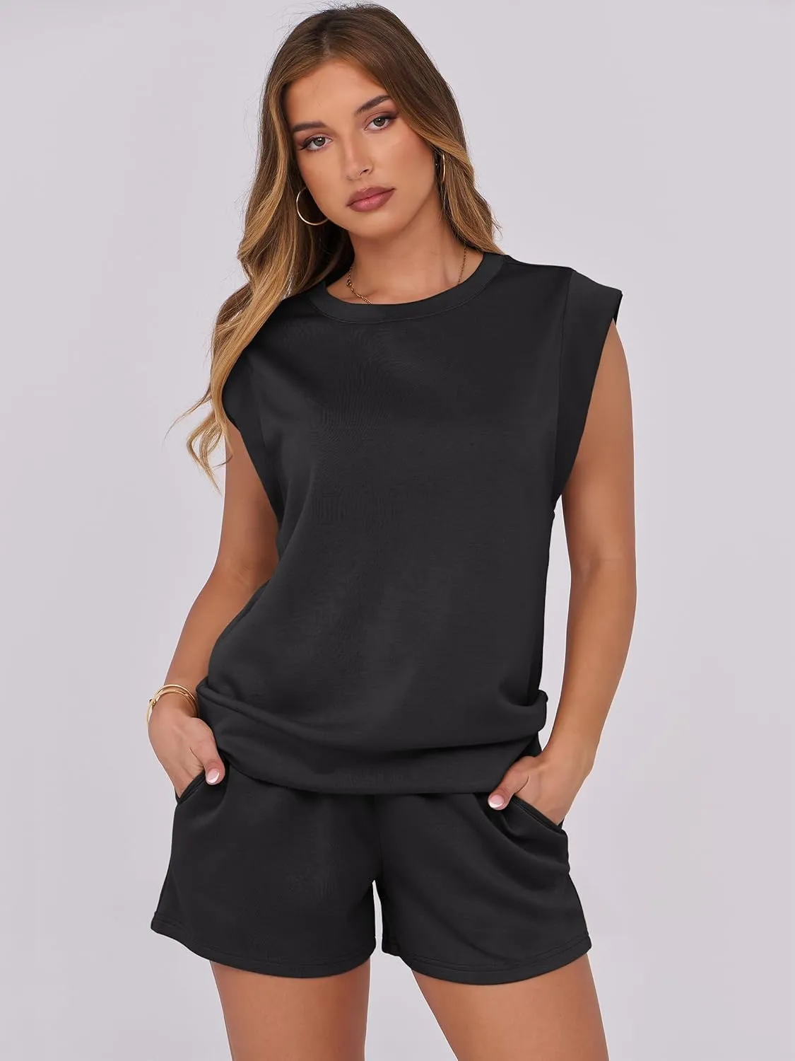 ANRABESS Two Piece Sets for Women 2025 Summer Short Lounge Set Casual Beach Vacation Outfits Spring Sweatsuits Tracksuit