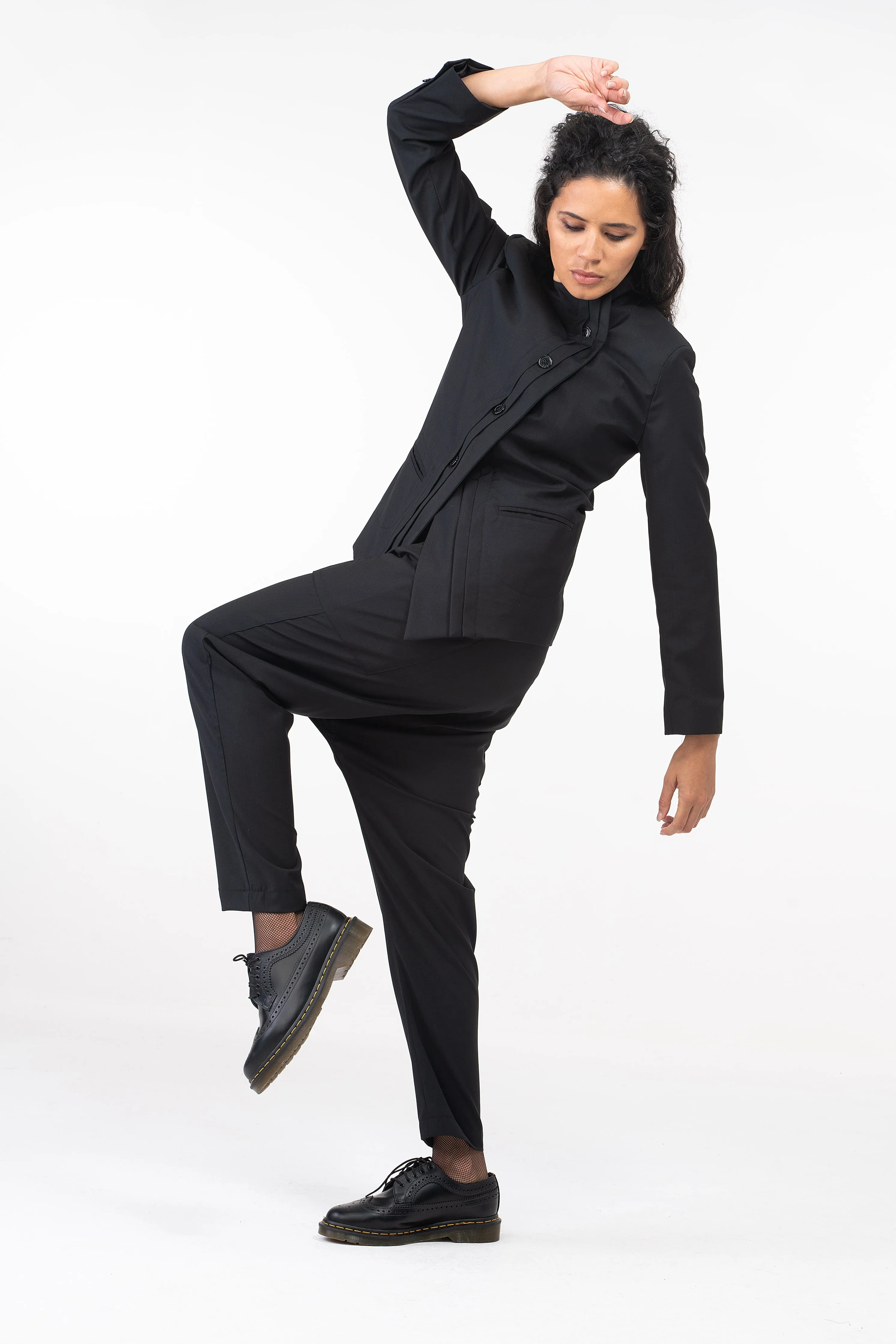 Asymmetrical Black Wool Blazer Women's