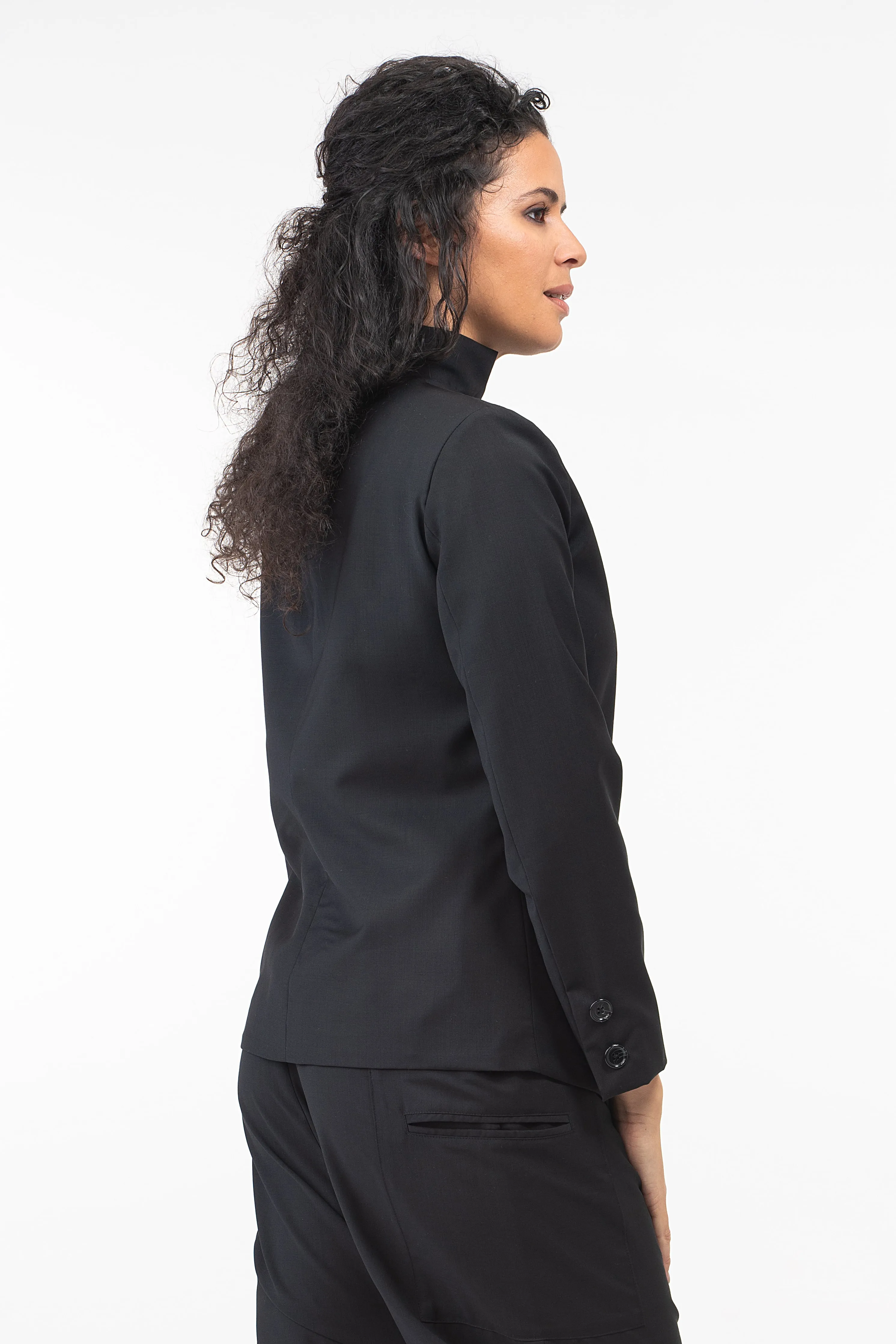 Asymmetrical Black Wool Blazer Women's
