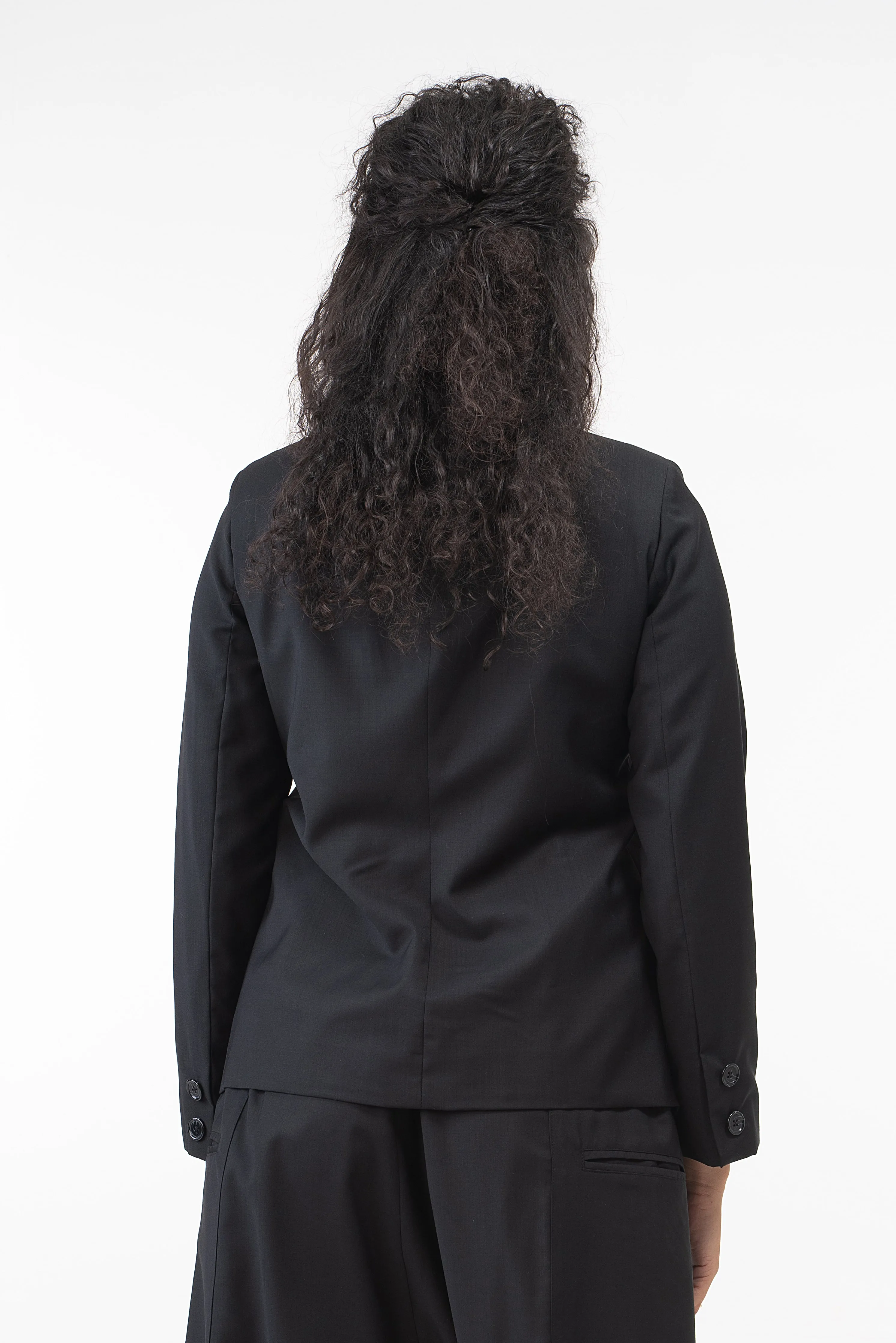 Asymmetrical Black Wool Blazer Women's