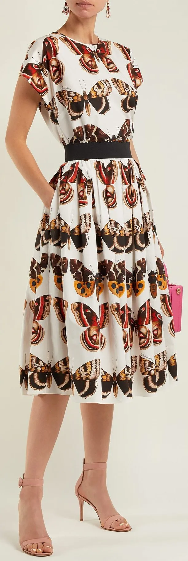 Butterfly Print Top and Skirt Set