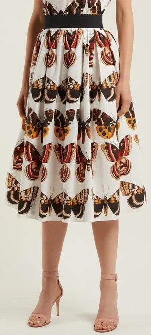 Butterfly Print Top and Skirt Set