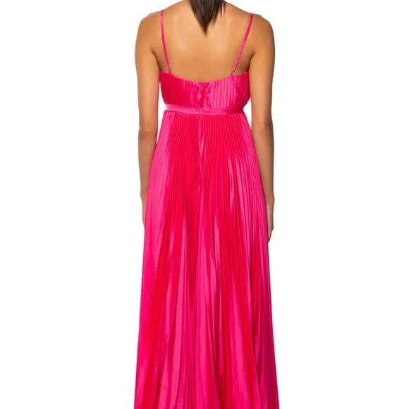 Callie Sweet Pink: Pleated Satin Jumpsuit Medium