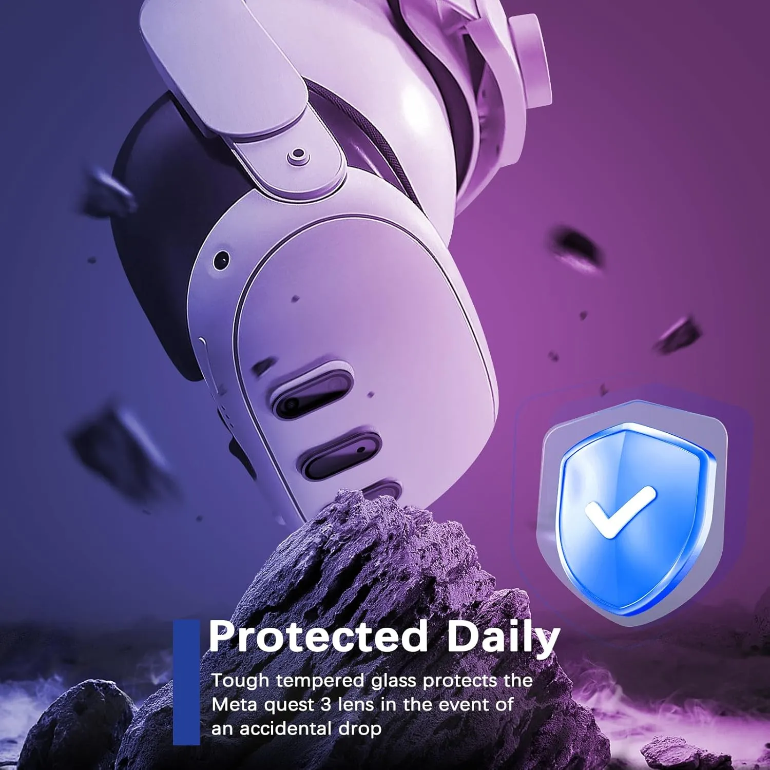 Camera Lens Protector for Oculus Meta Quest 3 Accessories, Thin 9H Tempered Glass, Alloy Frame, Anti-Scratch, Case Friendly, High Definition Lens Accessories (Black)