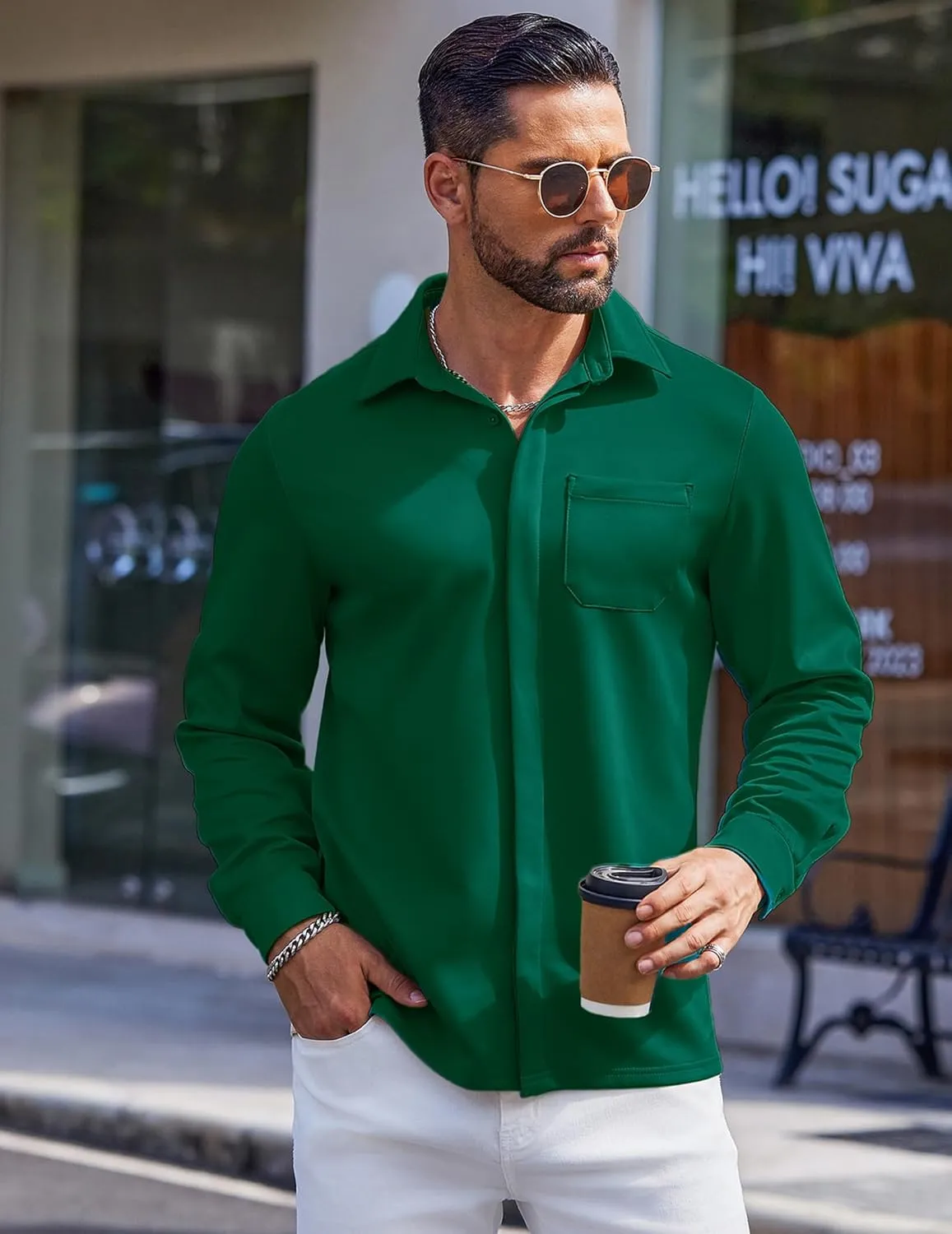 COOFANDY Men's Long Sleeve Wrinkle Free Shirts Casual Button Down Shirts Untucked Dress Shirt