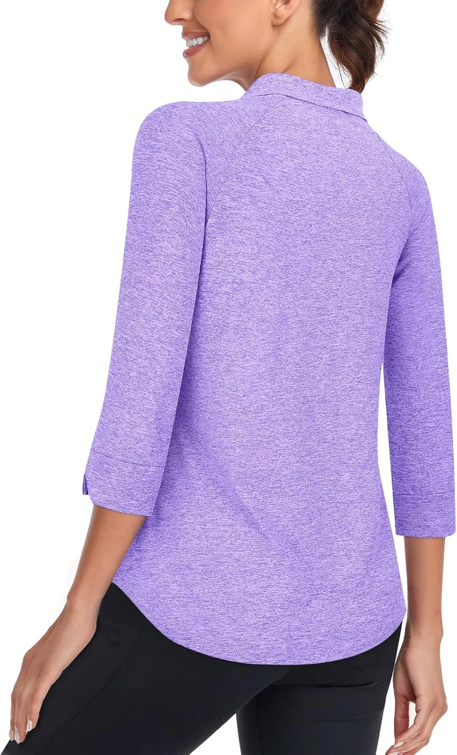 Cucuchy Style Womens Golf Shirt 3/4 Sleeve Quarter Zip Workout Tennis Tops Quick Dry UPF 50  Shirts