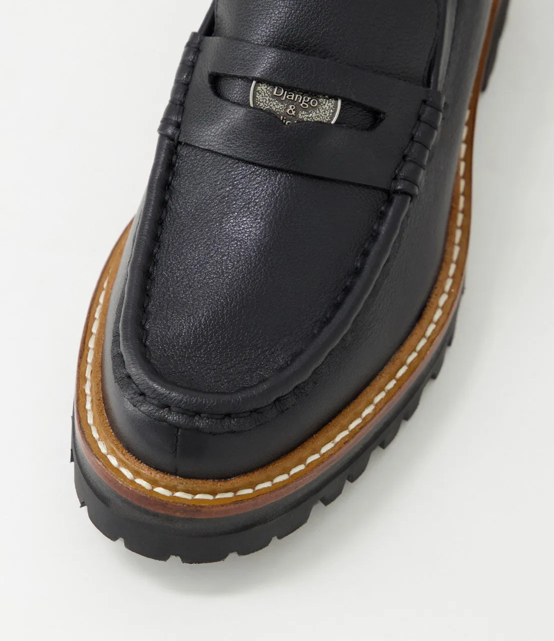 Django and Juliette | Finola Black Tumble Leather Loafers