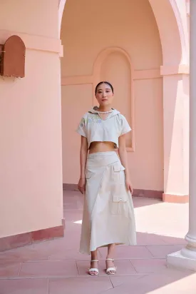 Edwin Top and Skirt Set - Grey Handwoven