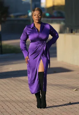 Feeling Royal | Satin Wrap Midi