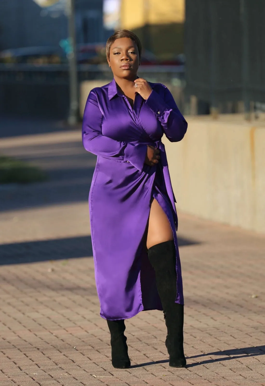 Feeling Royal | Satin Wrap Midi