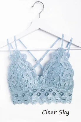 FLORAL LACE BRALETTE (CLEAR SKY)