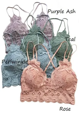 FLORAL LACE BRALETTE (ROSE)