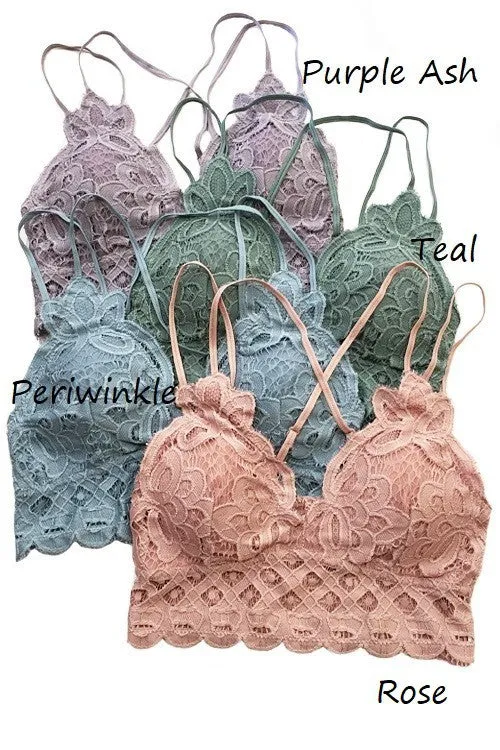 FLORAL LACE BRALETTE (ROSE)