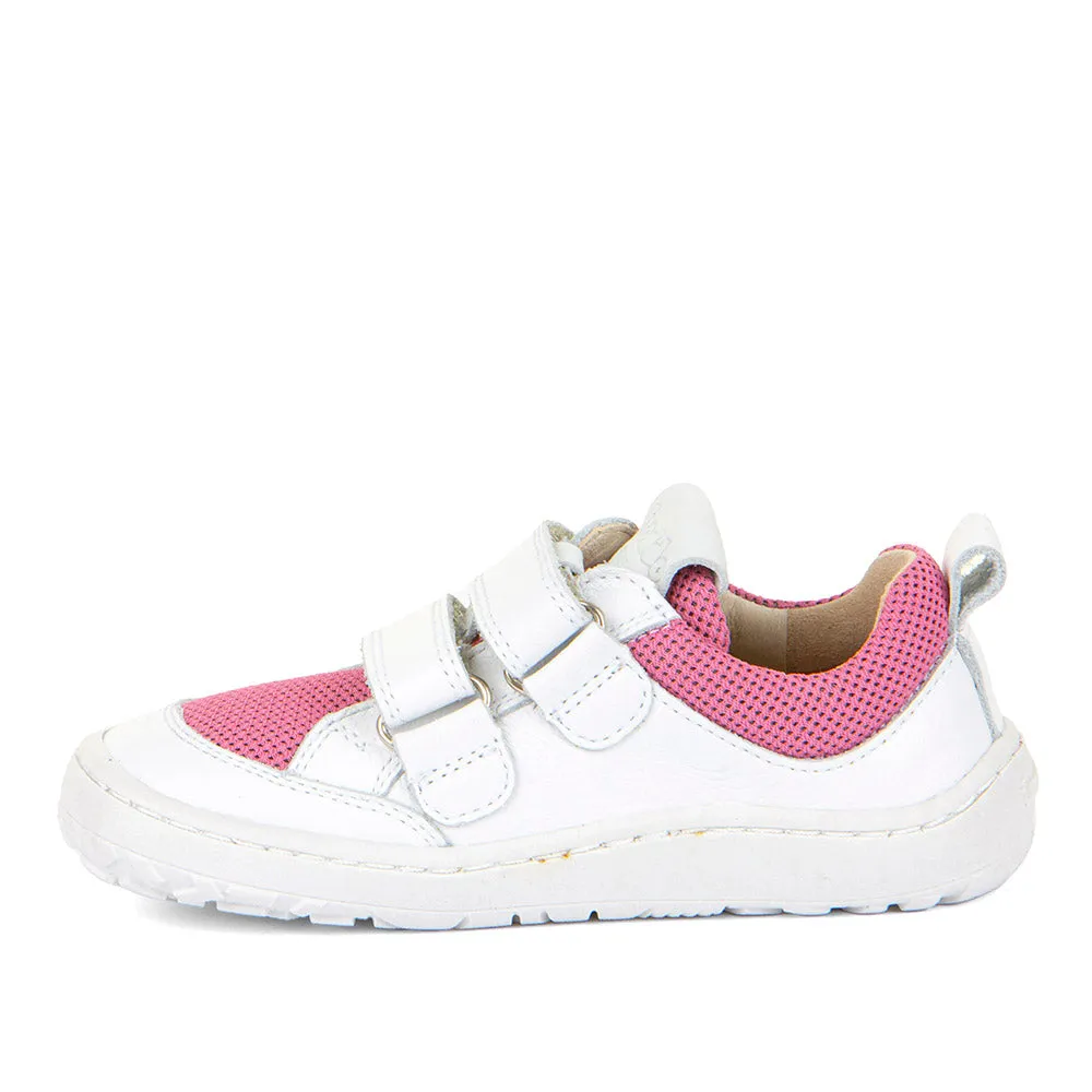 Froddo Barefoot Style White & Pink Sneakers With Velcro Closure