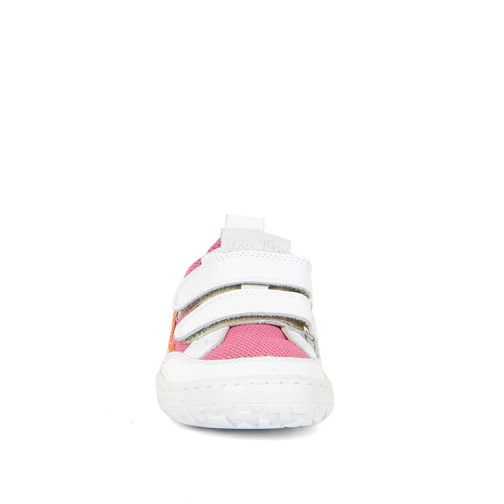 Froddo Barefoot Style White & Pink Sneakers With Velcro Closure