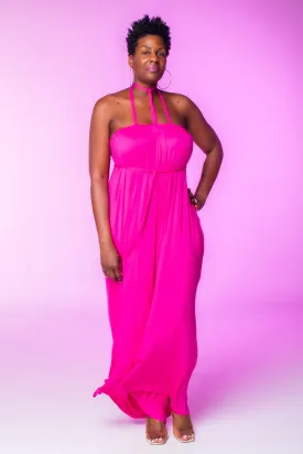 Fuchsia Wide Leg Jumpsuit