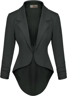 Hybrid & Company Womens Casual Work High Low Blazer Jacket - JK45590