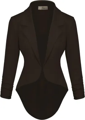 Hybrid & Company Womens Casual Work High Low Blazer Jacket - JK45590