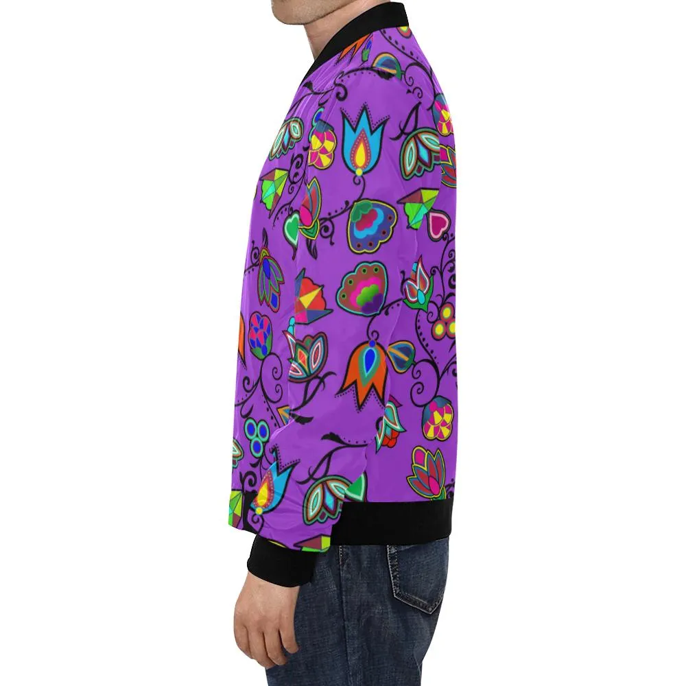 Indigenous Paisley Dark Orchid Bomber Jacket for Men
