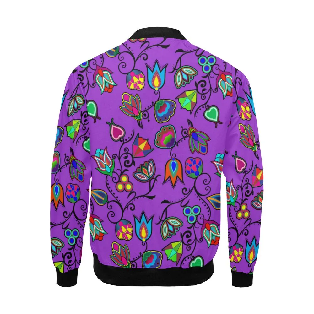 Indigenous Paisley Dark Orchid Bomber Jacket for Men
