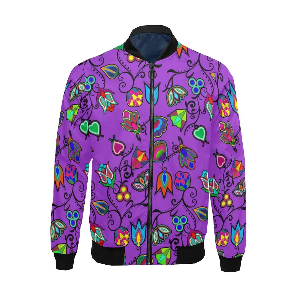 Indigenous Paisley Dark Orchid Bomber Jacket for Men