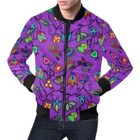 Indigenous Paisley Dark Orchid Bomber Jacket for Men