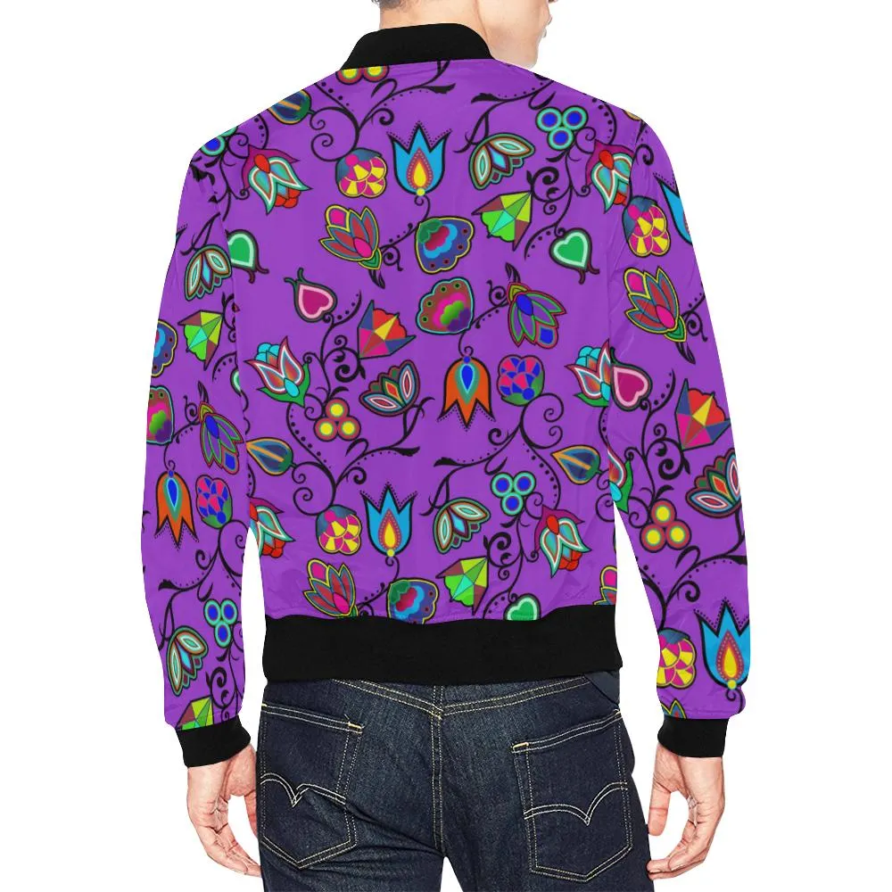 Indigenous Paisley Dark Orchid Bomber Jacket for Men