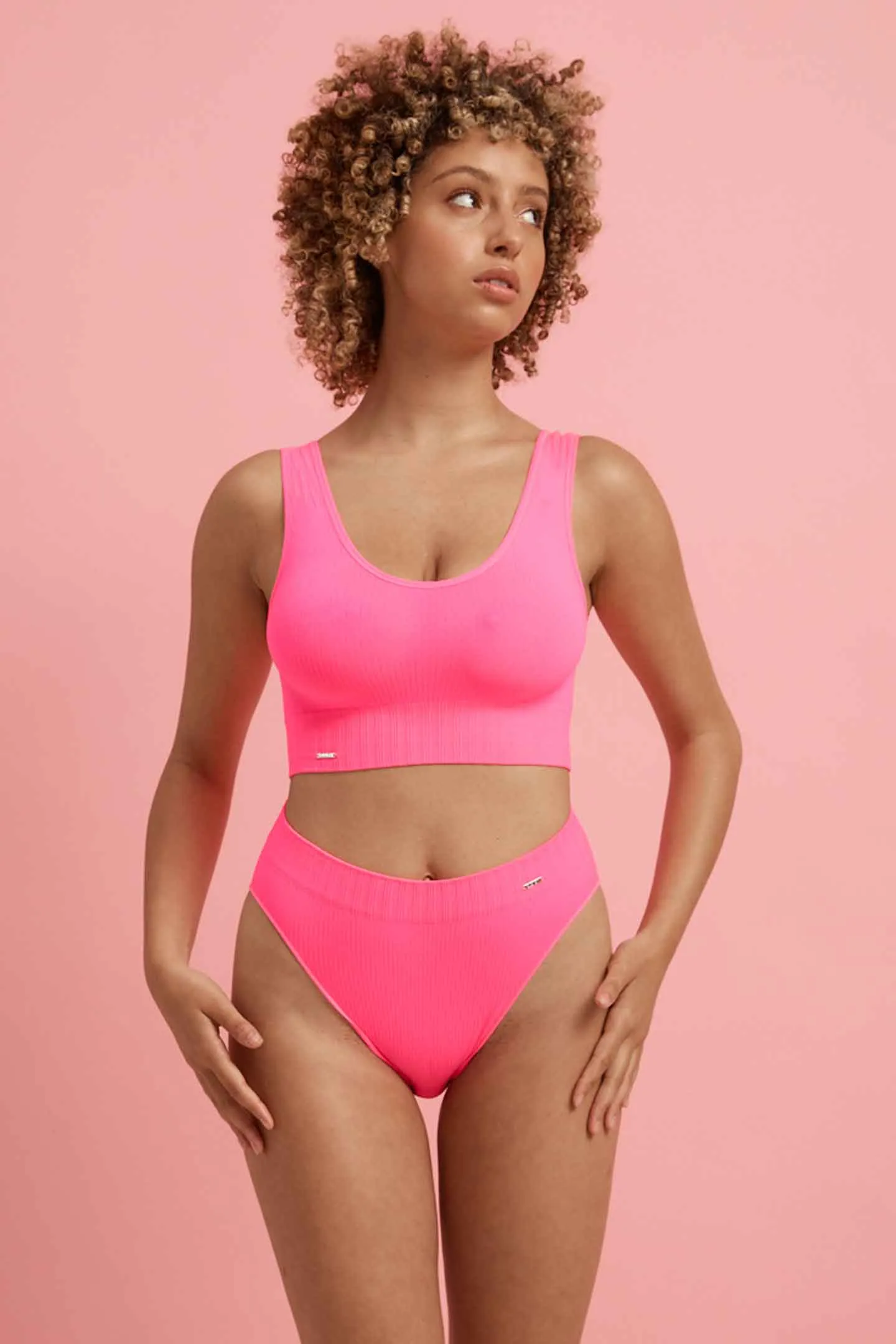 Ivy Seamfree High Cut Bikini Brief Knockout Pink