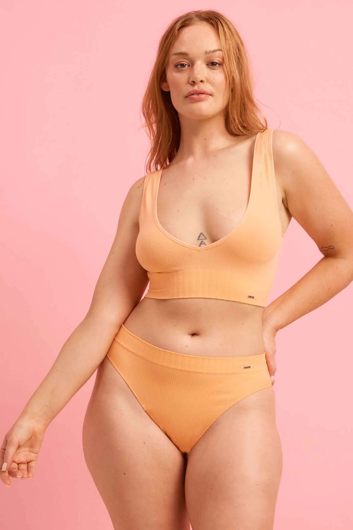 Ivy Seamfree High Cut Bikini Brief Tangerine