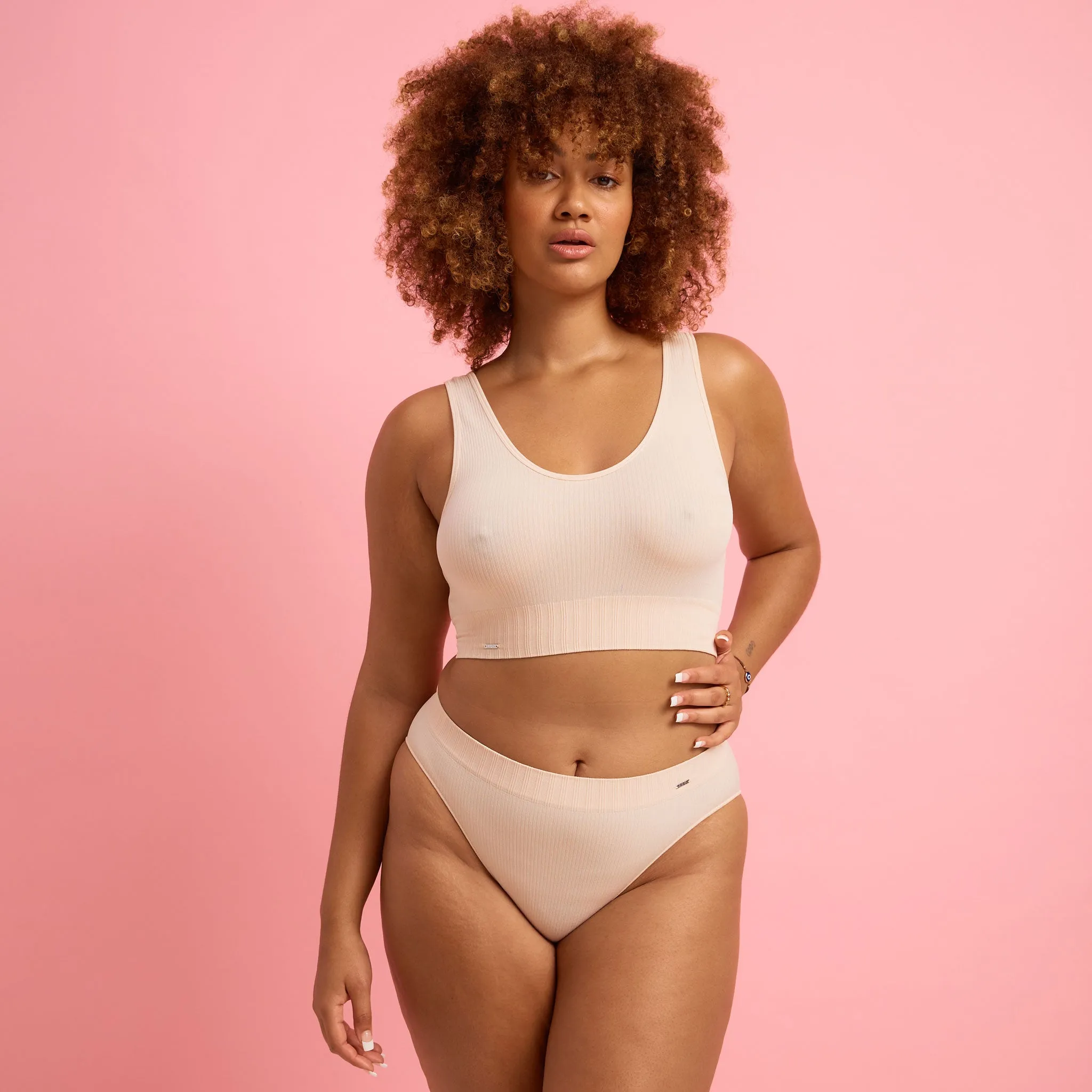 Ivy Seamfree High Cut Bikini Brief Taupe