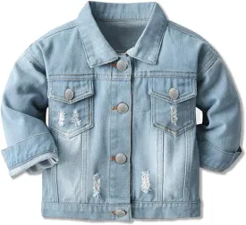 Joe Wenko Classic Kids Toddler Baby Boys & Girls Casual Outwear Denim Jacket