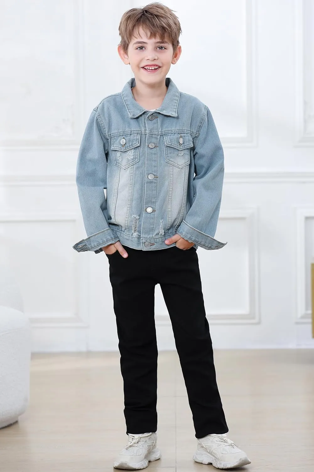 Joe Wenko Classic Kids Toddler Baby Boys & Girls Casual Outwear Denim Jacket