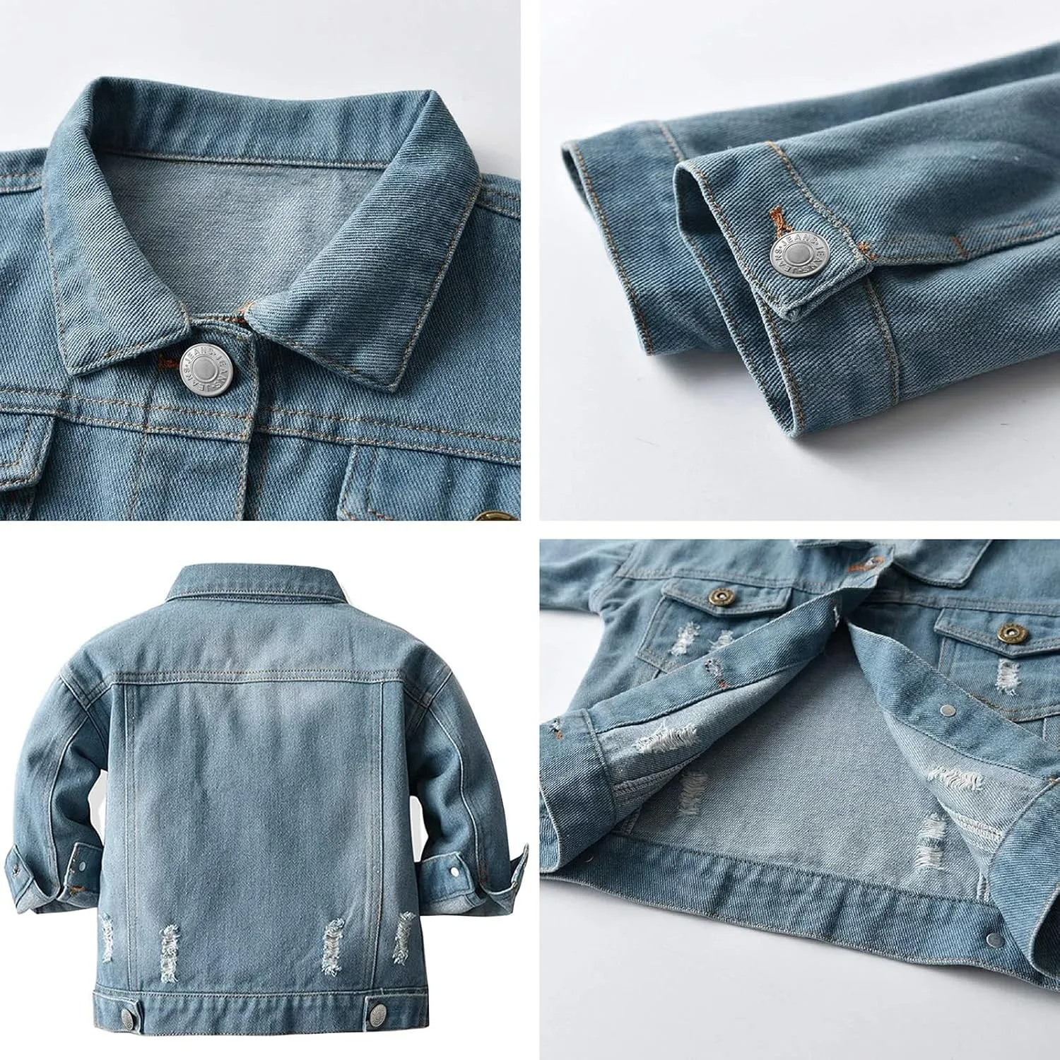 Joe Wenko Classic Kids Toddler Baby Boys & Girls Casual Outwear Denim Jacket