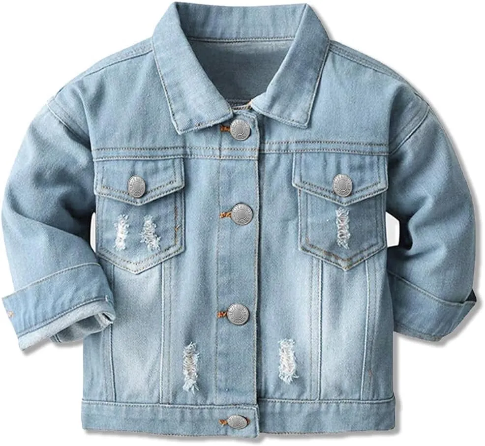 Joe Wenko Classic Kids Toddler Baby Boys & Girls Casual Outwear Denim Jacket