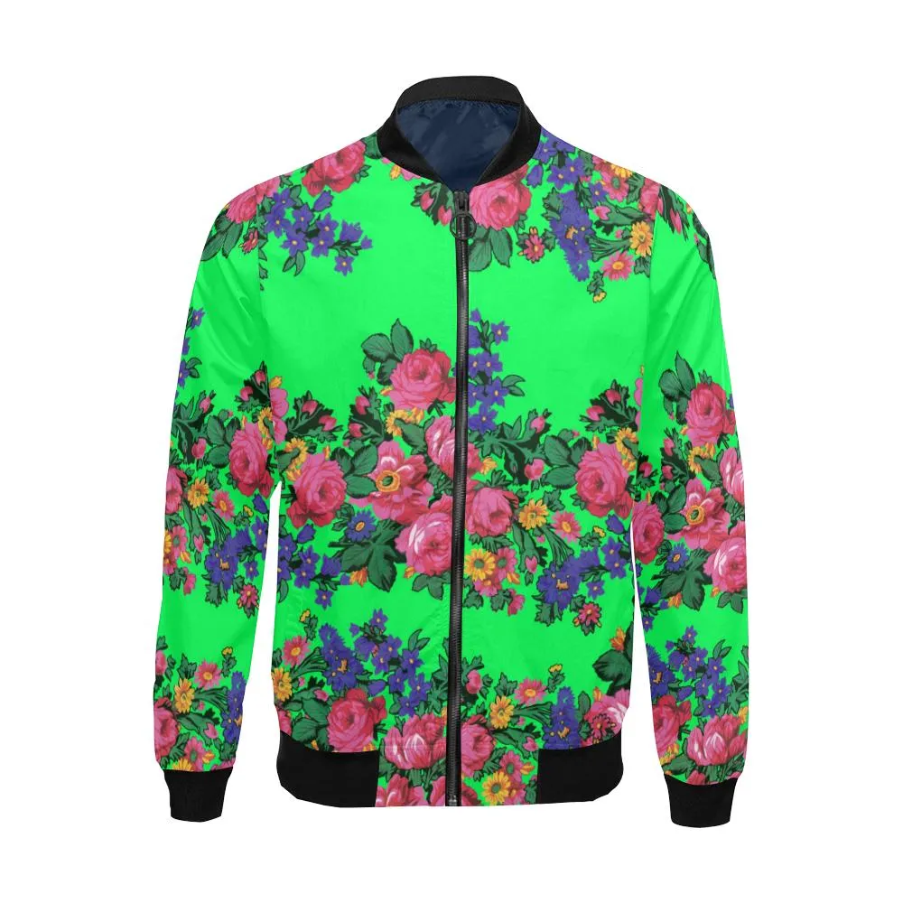 Kokum's Revenge Green Bomber Jacket for Men