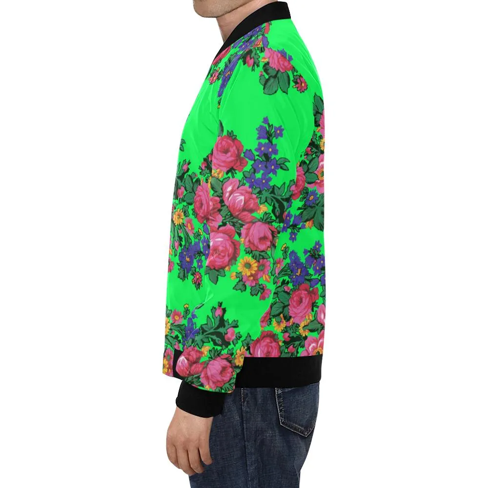Kokum's Revenge Green Bomber Jacket for Men