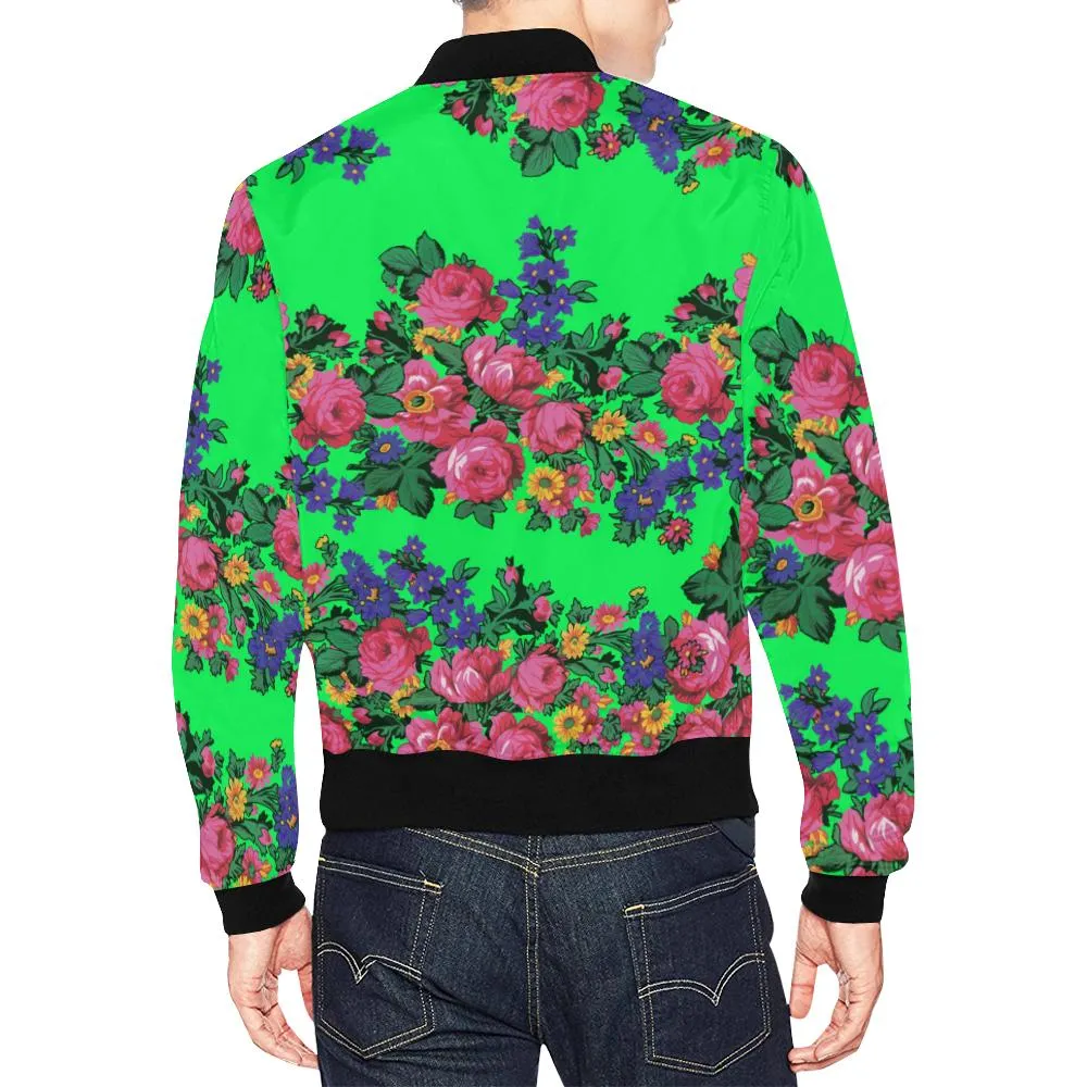 Kokum's Revenge Green Bomber Jacket for Men