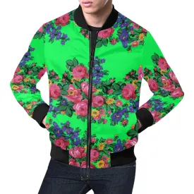 Kokum's Revenge Green Bomber Jacket for Men