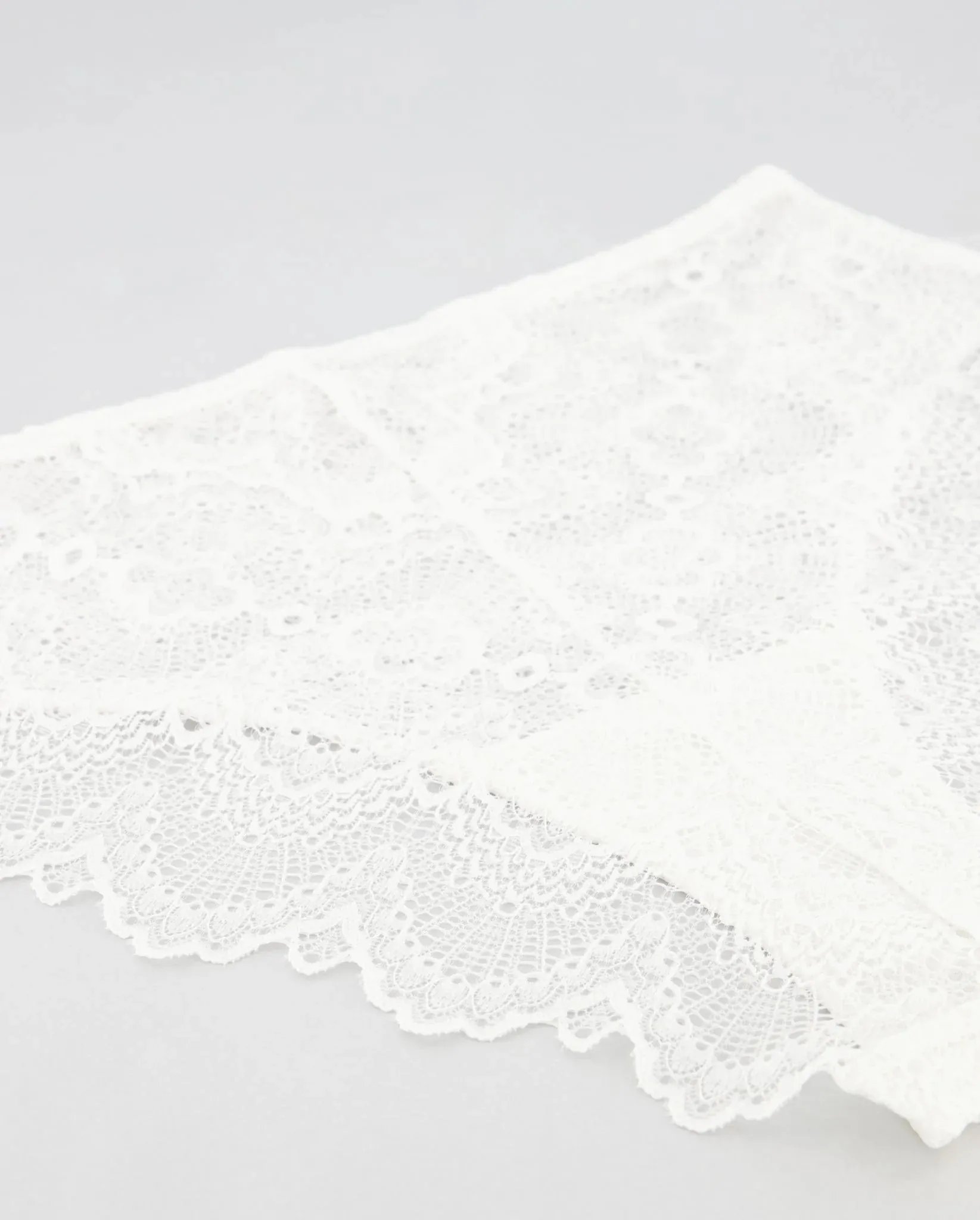 Lace High Cut Briefs Blanche White