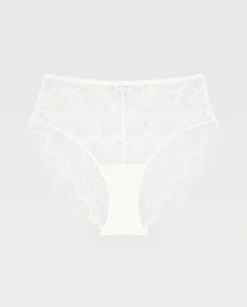 Lace High Cut Briefs Blanche White