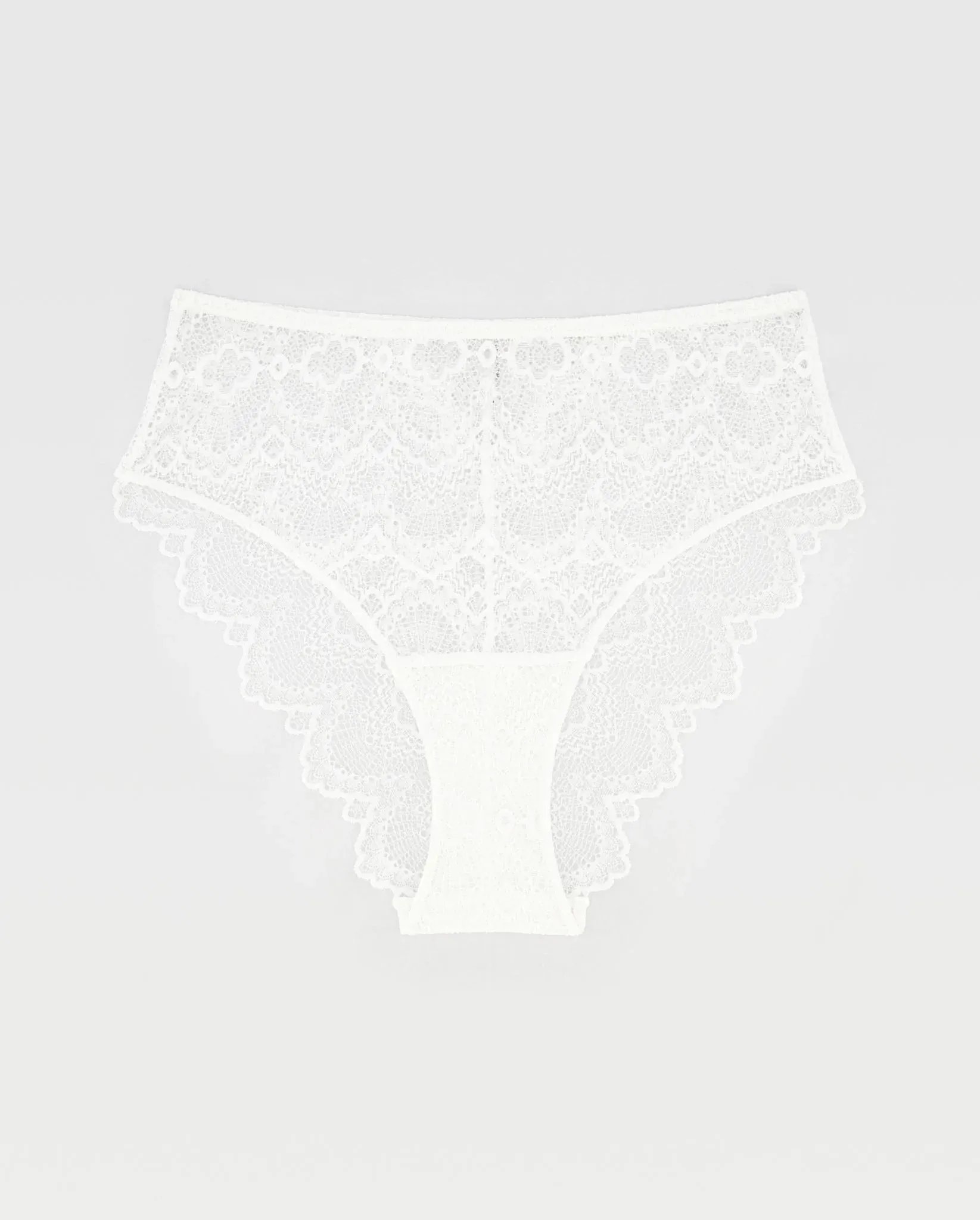 Lace High Cut Briefs Blanche White