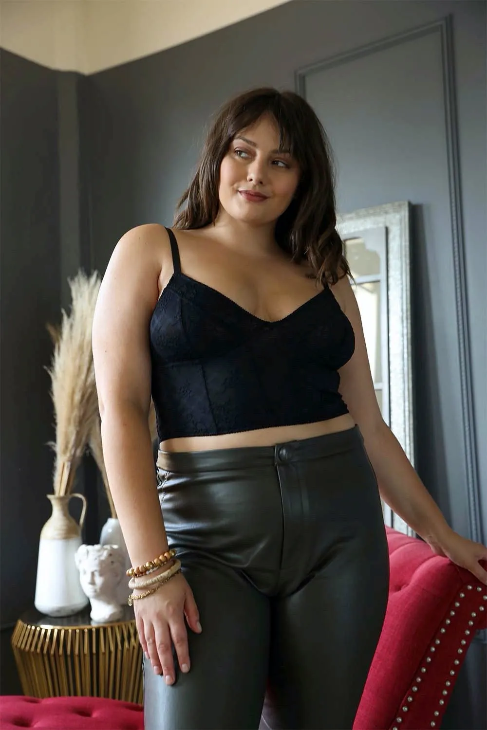 Lace Longline Corset Bralette Plus