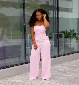 Light Pink Off Shoulder Jumpsuit