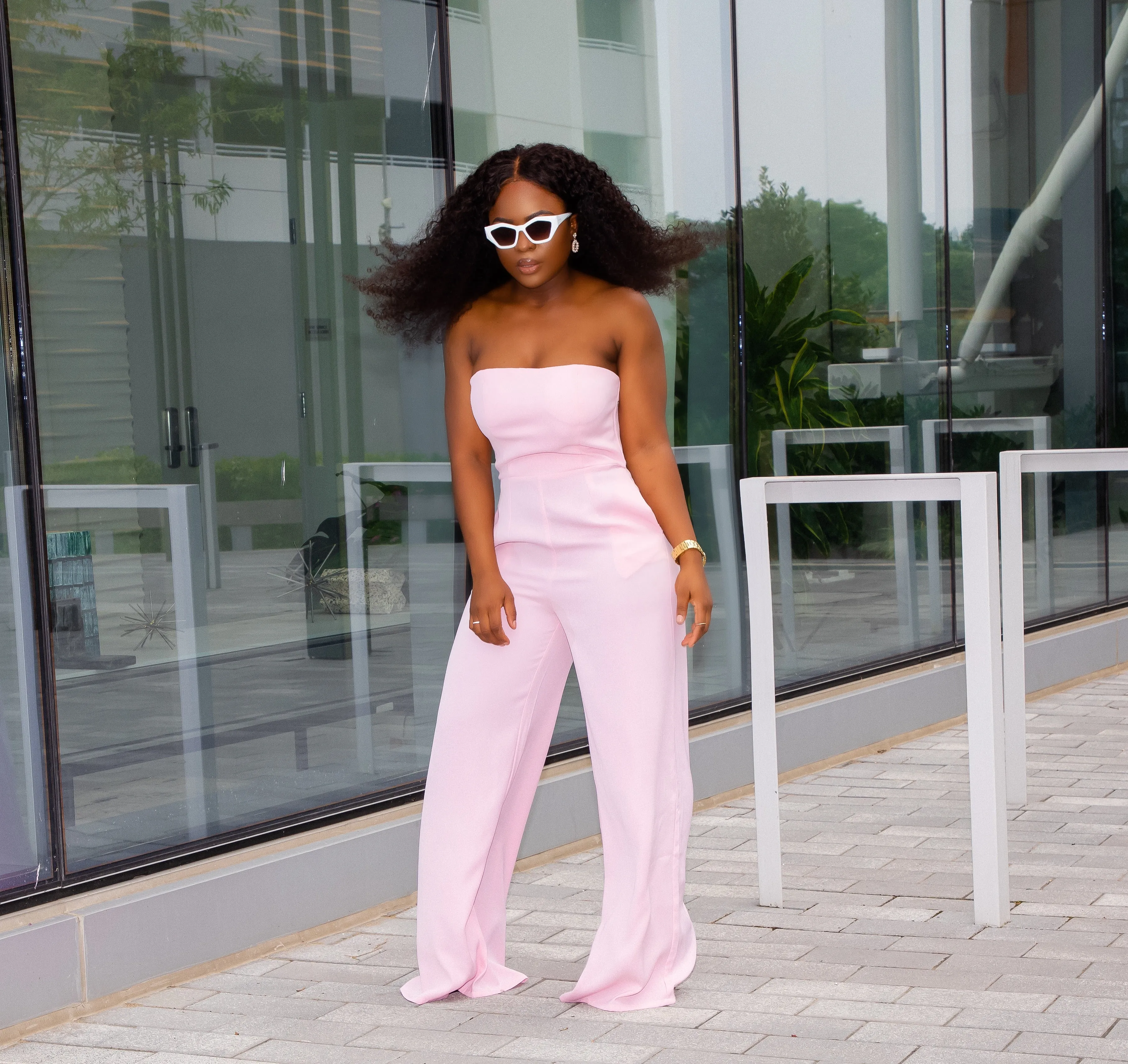 Light Pink Off Shoulder Jumpsuit