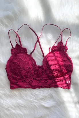 Luxe Lace Bralette (Magenta)