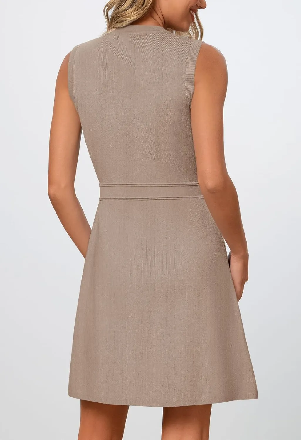 MEROKEETY Women's Formal Work Mini Dress Casual Summer Sleeveless Elegant Button Bussiness Office Outfits