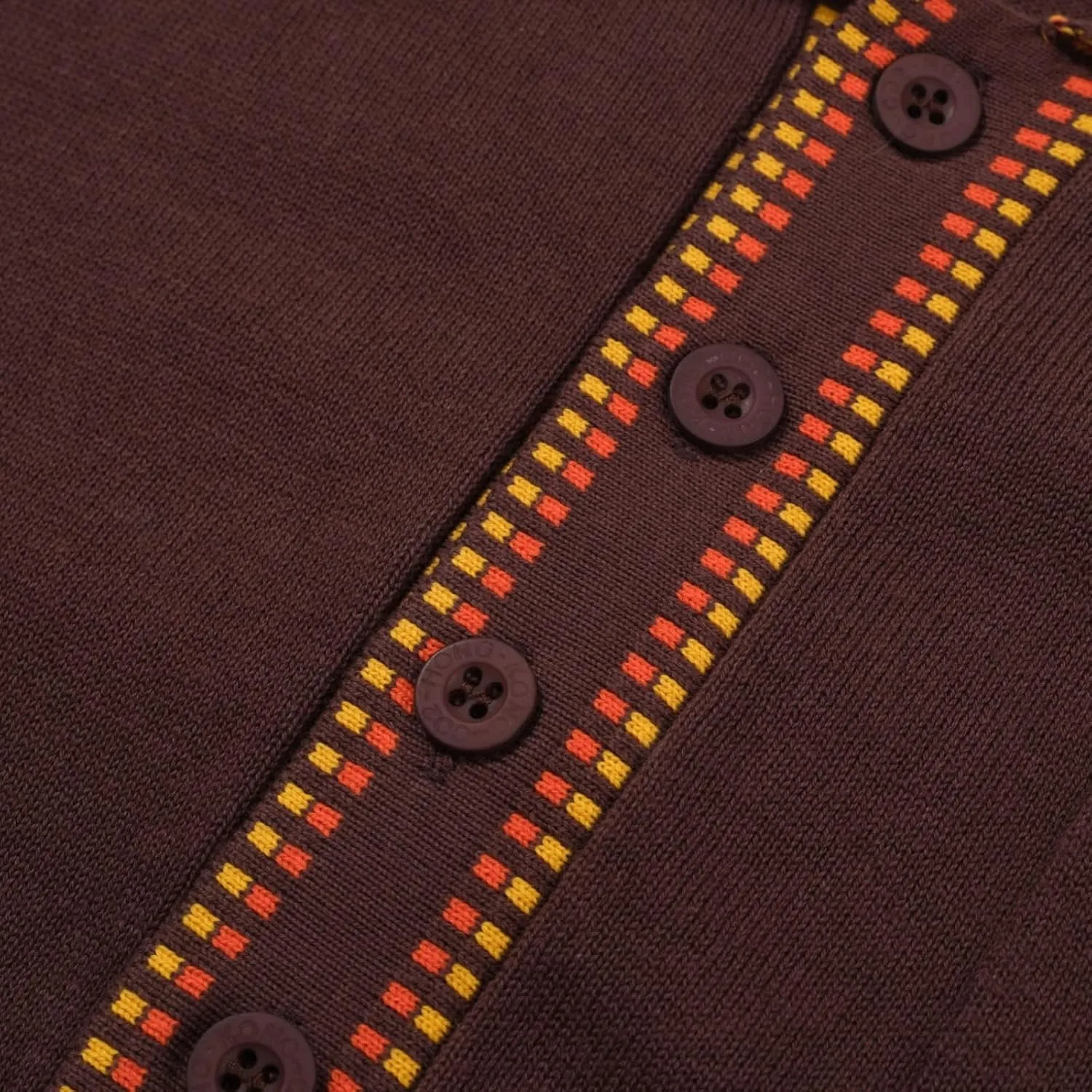 OXKNIT Mens Knitted Retro Polo, 1960s Mod Style Vintage Polo Shirt with Collar & Bottom