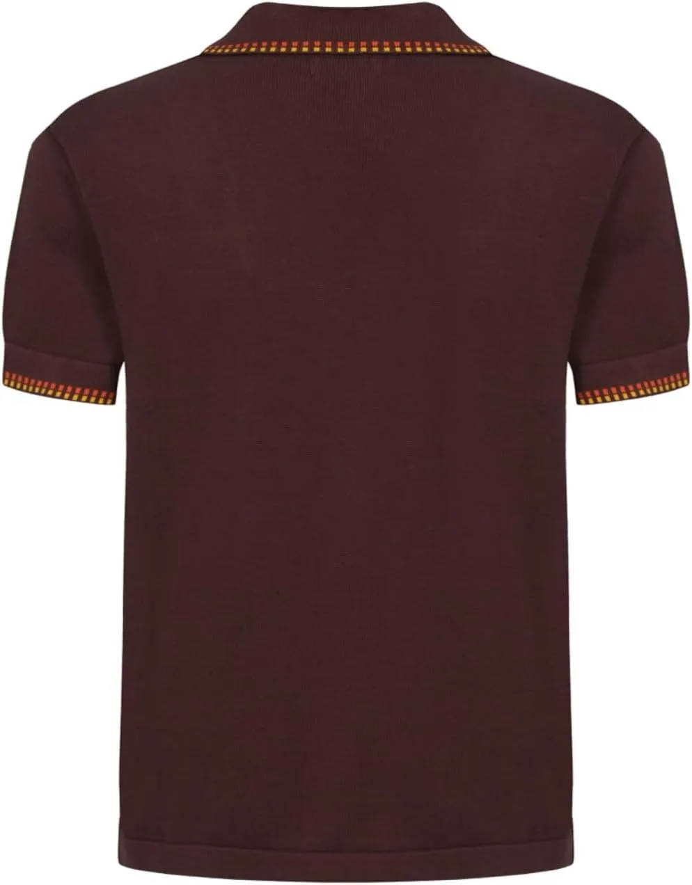 OXKNIT Mens Knitted Retro Polo, 1960s Mod Style Vintage Polo Shirt with Collar & Bottom